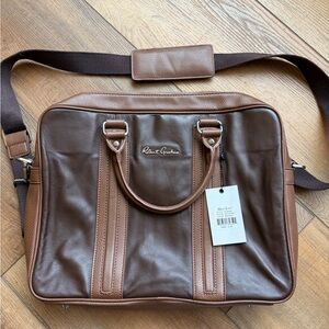 Robert Graham Two-Tone Brown Leather Laptop Briefcase retails $358!